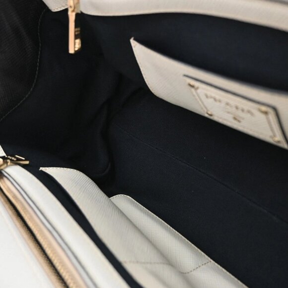 PRADA Logo Bicolor 2Way Shoulder Hand Bag Canvas Leather Black White GHW 76EF513 - Picture 12 of 16